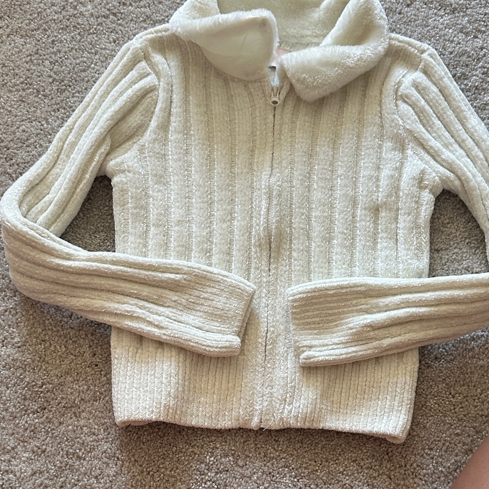 SO Cream Ribbed Kids Sweater